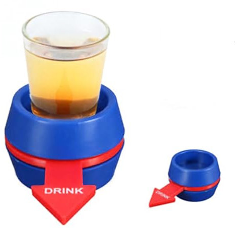 IKOPFLN Trinkspiel Spin The Flasche, Flaschendrehen mit 2 Shotglas, Partyspiel für Erwachsene, lustiger Shot Spinner mit rotem Pfeil,für Geburtstagsfeiern und Partys