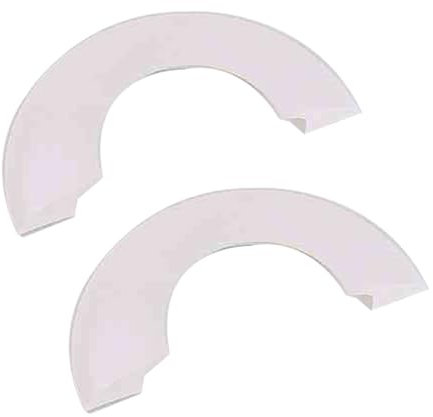 DSWZLQDXB 2pcs Cabinet Knobs ABS Plastic Glass Door Handle Half Moon Barn Shed Garage Door Handles self-Adhesive Sliding Gate Pulls Kitchen Bar Levers Cupboard Handle semi-Circular (White)