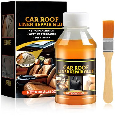WEILAOK Colla per Cielo Auto, Colla per Tetto Auto, colla per Tappezzeria auto, collas per Tessuti autos, Adatto per Tessuto, Tetto, Legno, Gommapiuma, Pelle, 100g