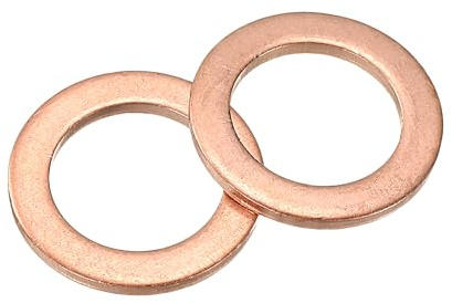 QUARKZMAN 16 Pezzi Rondelle Piatte in Rame M12 Rondella Piatta per Viti | 18mm Diametro Esterno, 1.5mm Spessore, Guarnizione di Tenuta metallo, Bulloni Dadi