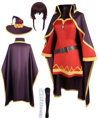 TYRHDJZQ Anime lila kappa klänning damkostym outfit halloween cosplay (USA) (L))
