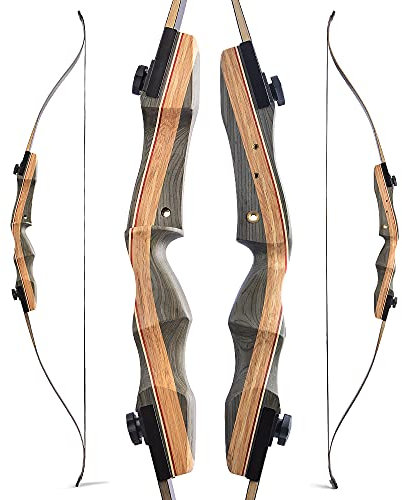 FQH Bogenschießen Wettbewerb wettbewerbsfähige Recurve-Bogen 30-50lb Jagd Design Ziel Pfeil Praxis Geeignet für Erwachsene Anfänger Rechtshänder Bogen (30 LBS)