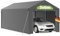 Tenda Garage Carport 3 x 6 m in acciaio zincato, copertura PE 200 g/m², impermeabile, resistente ai raggi UV, pareti laterali rimovibili, capannone esterno per auto barche attrezzi giardino - grigio