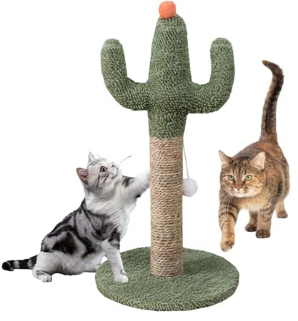 Cactus Scratching Post - Cat Tree Toys, Cats Scratching Post | Green Cactus Scratching Post, Vertical Climbing Natural Kitten Scratching Posts, Stable Nail Scratching Post for All Indoor Kittens