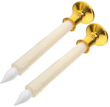 HOMSFOU 4pièces Bougies Coniques LED sans Flamme Bougies Décoratives Réutilisables à Piles pour Fête Lampes à Bougie Lumineuses