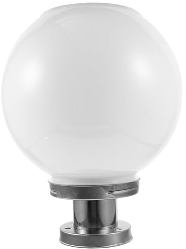 POPETPOP Lámpara Solar Luz Ambiental Resistente al Agua para Exteriores Esférica de Color Blanco de Plástico para Pared y Jardín