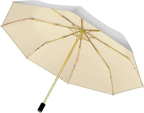 Genérico UV Umbrella Sun Protection UPF 50+ Compact Travel Umbrella Double Layer Sun Block 8 Ribs, white