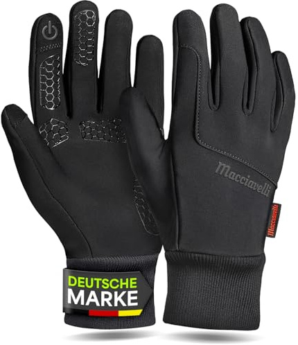 MACCIAVELLI® Fahrradhandschuhe Herren Winter - 2-in-1 Set mit Unterziehhandschuhen - Touchscreen Fahrrad Winterhandschuhe Herren & Damen - Handschuhe für Radfahren/MTB/Joggen