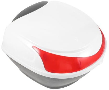 SOPOTUTU Caja Trasera de Motocicleta Pequeña 1 Juego Plástico Blanco | Caja de Almacenamiento para Casco, Fácil de Instalar y Transportar, Uso en Riding