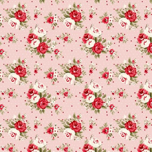 Dolls House Pink Vintage Floral Wallpaper (R112) - 1:12 Scale Miniatures | Minimum World
