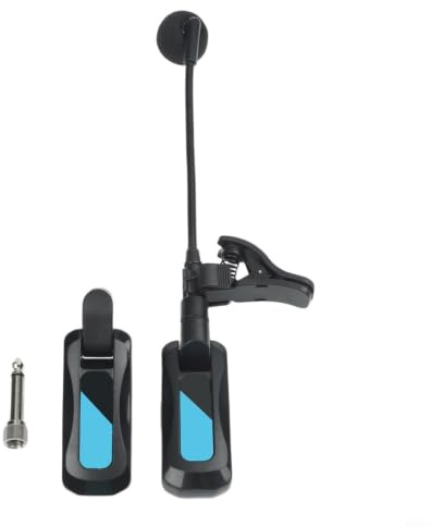 RiseNova Sistema de micrófono inalámbrico para saxofón con audio de 48K, clip de baja latencia de 12 ms y receptor para trompeta de saxofón, alcance de 40 m recargable