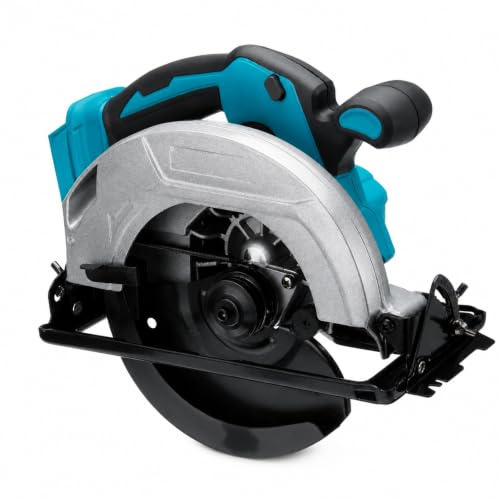 ideallife Cordless Circular Saw, 180mm 7 Inch Battery Circular Saw with 2 Batteries and Charger, 0-45° Bevel Cutting for Wood, Boards and DIY Projects