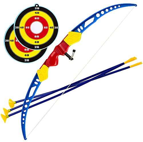 ColorBaby - Tiro con Arco niños, Flechas Ventosa, Arco 70 cm, Arco con Flechas para niños, Juegos al Aire Libre para niños, Diana, para niños a Partir de 3 años, CB Toys (42155)