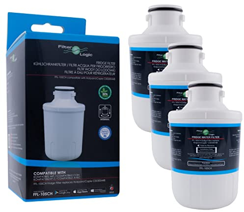 FilterLogic FFL-105CH | 3x Filtre à eau pour Triomph, Schneider, Thomson | Cartouche filtrante de réfrigérateur américain compatible avec Foshan-Micro-Midea 307203200002, MFCMG14211F-R, C00300448
