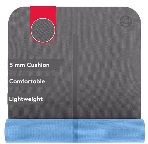 Manduka Begin - Esterilla unisex para yoga y pilates, color gris acero, 68 pulgadas