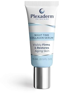 Plexaderm 15 mL Night Time Collagen Serum for Firmer, Fuller, more Youthful Looking Skin, Anti-Aging Collagen & Peptide Serum for Women & Men, Paraben-Free, Developed in the USA