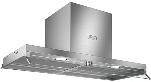 Balay – Campana Extractora Decorativa Integrable, 90 cm, Inox, 3BD896MX | 3 potencias de extracción, Instalación en Salida de Humos o Recirculación, Iluminación LED, Visera de Cristal protectora.