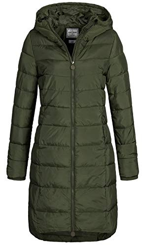 Eight 2 Nine Damen Steppmantel LETN-039 Lange Stepp-Jacke mit Kapuze