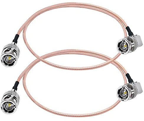TUOLNK Cavo HD-SDI BNC 75ohm BNC Maschio a BNC Maschio Cavo di prolunga ad angolo retto RG179 20 pollici (50 cm) Supporta 4K 8K SDI Video Antenna WIFI Pigtail Jumper Cavo coassiale 2 pezzi