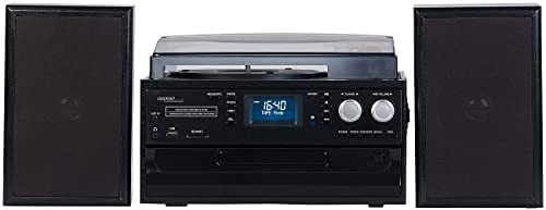 auvisio Digitalisierer: 5in1-Plattenspieler mit DAB+/FM-Radio, Bluetooth (Versandrückläufer) (Plattenspieler zum digitalisieren, 5in1-Retro, Micro)