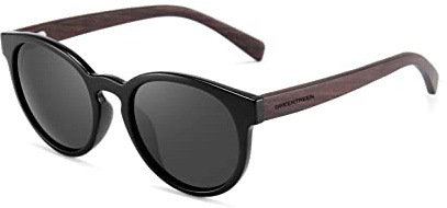 GREENTREEN Polariserade herrsolglasögon metallram UV 400 CAT 3 unisex glasögon inklusive fjädergångjärn för kvinnor och män (svart), svart