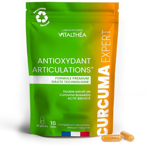 CURCUMA PREMIUM I 5400 MG Plantes Curcuma I 95% Curcuminoïdes I BREVETE I SANS Pipérine Biodisponibilité | Antidouleur & Decontractant Musculaire | Fabrication France