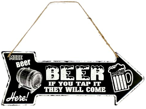 DiiliHiiri Targa in lamiera di birra – 40 x 15 cm originale poster retrò di American Retro Sign Company per Bar Pub Cafeteria Garage e officina. Targa vintage anni '50. (9544-1) Beer