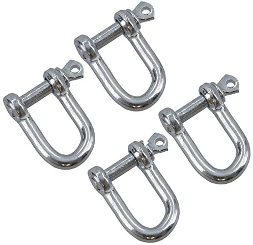 5 mm verzinkter Stahl Dee D-Bügel Kettenglieder Verschluss Rigging Schäkel 4 Stück