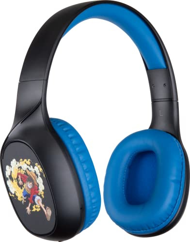 Konix trådlös Bluetooth 5.3-hörlurar i ett stycke för smartphones och surfplattor - 30 timmars batteritid - 3,5 mm uttagkabel - Luffy motiv