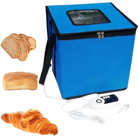 Cloud Fire Faltbare Teiggärbox, Temperatureinstellung Gärbox mit Deckel,Abnehmbarer Multifunktions -Gärschrank für Zuhause, Brot, Pizza, Joghurt, Reiswein (Blau, mittel)