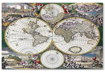 Papier Puzzle 1000 Stück，Antike Weltkarte，Lernspielzeug Für Erwachsene Geburtstagsgeschenk（38x26cm）-G97