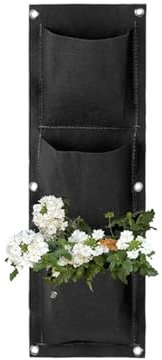 Vertikaler Garten 3 Taschen Wandbehang Pflanztaschen Pflanzgefäß Vertikaler Garten Stoffe Taschen Pflanztaschen Blumentopf Balkon Dekoration Pflanzbeutel