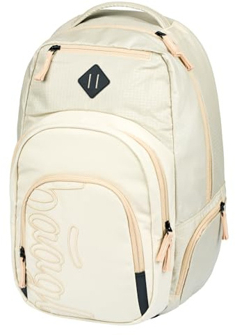 Baagl Großer Rucksack Laptopfach Backpack Damen Herren Schule 35 l Beige | Ein ergonomischer Daypack mit Kühlfach für Teenager und Studenten bietet Platz für Bücher, Hefte und ein 17-Zoll-Laptop.