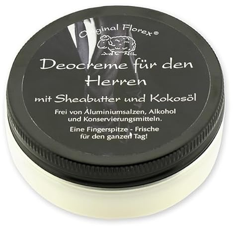 Florex Deocreme - Deocreme 40ml Für den Herren - mit Sheabutter und Kokosöl, 40 g