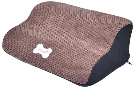 Dog Ramps Steps 2 Steps Cat Steps Stable and Non Slip Bottom Dog Slope Stairs Extra Wide for Cats Older Dogs Puppy Indoor Use, Coffee