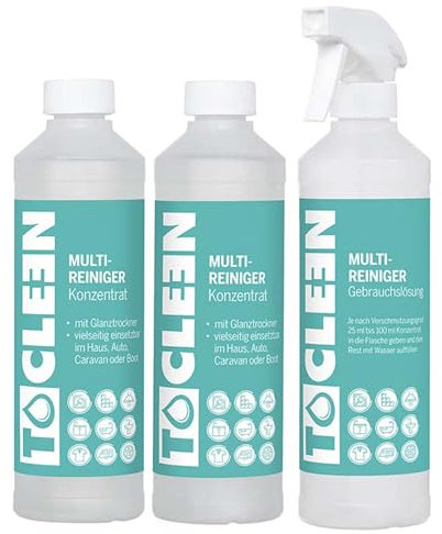 TOCLEEN® Multi Reiniger Konzentrat 2X 500ml - Allzweckreiniger löst Verschmutzungen aller Art - Starker Fettlöser
