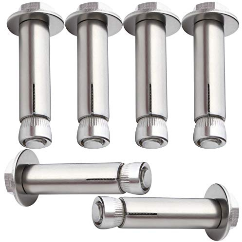 Pernos de expansión, pernos de anclaje de pared 4 piezas de tornillos de expansión de fijación de pernos de cabeza hexagonal, pernos de expansión de tuerca hexagonal externa con manguito de acero inox