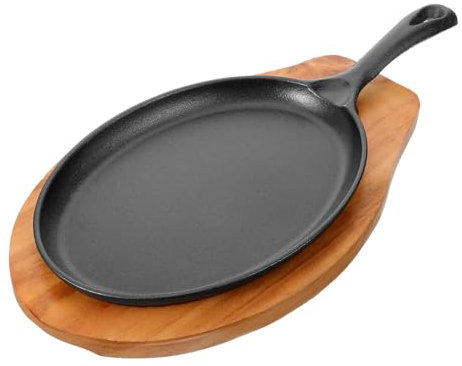 TOPBATHY Gusseisen Bratpfanne Mit Holzgriff Für Steak Braten Eier Pfanne Küche Kochen Antihaftbeschichtung Für Induktionsherd
