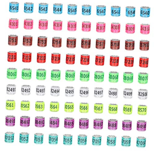 SEWOART 100 Stück Taubenbedarf Aluminium-vogelbeinbänder Robust Einfach Anzuwenden Für Rennvögel