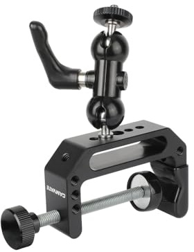 CAMVATE Grande pince en C avec mini boule de 6,35 mm pour appareil photo, moniteur, lumière LED, accessoires photographiques (ouverture de la mâchoire : 65 mm)