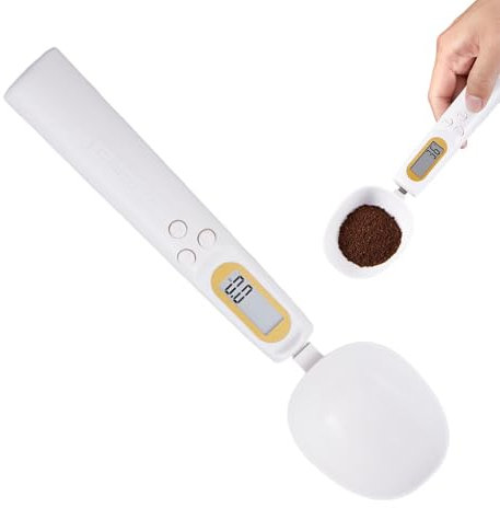 Bilancia digitale a cucchiaio con display LCD, cucchiaio intelligente regolabile, cucchiaio di pesatura accurato, bilancia a cucchiaio ricaricabile, cucchiaio di precisione per cucinare e cuocere