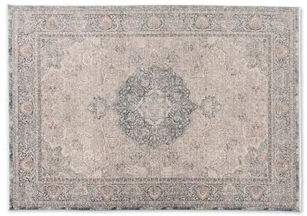 Astra Hochwertiger Teppich Tropea Wohnzimmer, Schlafzimmer - Kurzflorteppich weich - Elegantes Flachgewebe - vielfältige Muster - Teppich blau 133x190cm