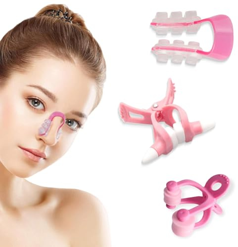 CATOR Lot de 3 remodeleurs de nez, clip de levage de remodelage du nez, clip de levage de remodelage du nez, pince-nez en silicone, clip magique de levage de nez indolore, masseur de nez