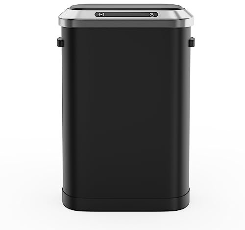 Poubelle Intelligente à détecteur de Mouvement, capacité de 50 L, Fermeture silencieuse, Acier Inoxydable Durable, Noire