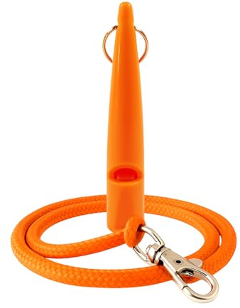 Fischietto per Cani, Richiamo Immediato con Frequenza Fissa (Udibile + Ultrasuoni), Ideale per Addestramento Cani Accessori, Fischio Potente a Lunga Distanza, Tutte le Razze (vers. 2025) (Arancione)