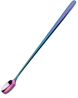 HOLIDYOYO Agitador Varilla De Acero Inoxidable 17x1,5 Cm Colorido Multiefectos Para Café, Cócteles y Jugos Palitos Reutilizables Para Barra y Cafetería