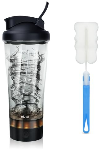 Shaker Elektrisch, Titanus USB C Wiederaufladbar Protein Shaker Elektrisch, 700 ml, 45 Sekunden Start- und Stoppfunktion, Shake Mixer Elektrisch für Protein -Shakes und Mahlzeitenersatzschütteln