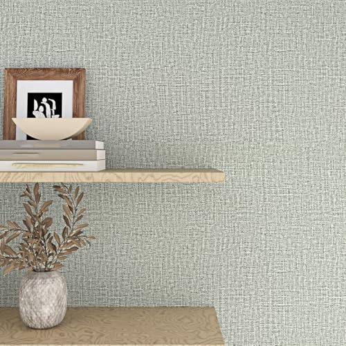 Skyblur Raufasertapete Leinen Tapete Grau Wand Tapeten Selbst Klebend Schlafzimmer Tapeten Klebefolie für Schrank Strukturtapete 45 X 300cm Abwaschbare Tapete Wohnzimmer Vinyltapete