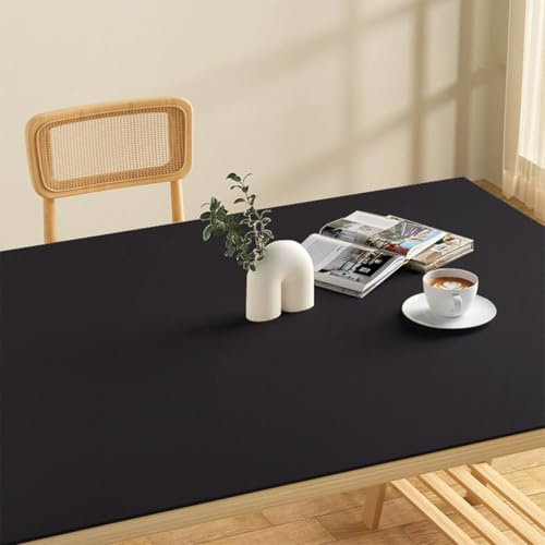 Schreibtischunterlage aus Leder, Büro-Schreibtischunterlage zum Schreiben, Arbeiten, Tippen, waschbar, großes Mauspad, komfortabler, wasserdichter Schreibtischschutz (Schwarz, 80 x 50 cm)