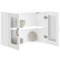 HOMTAKIE - Armario de pared de cocina con puerta de cristal Lucca blanco